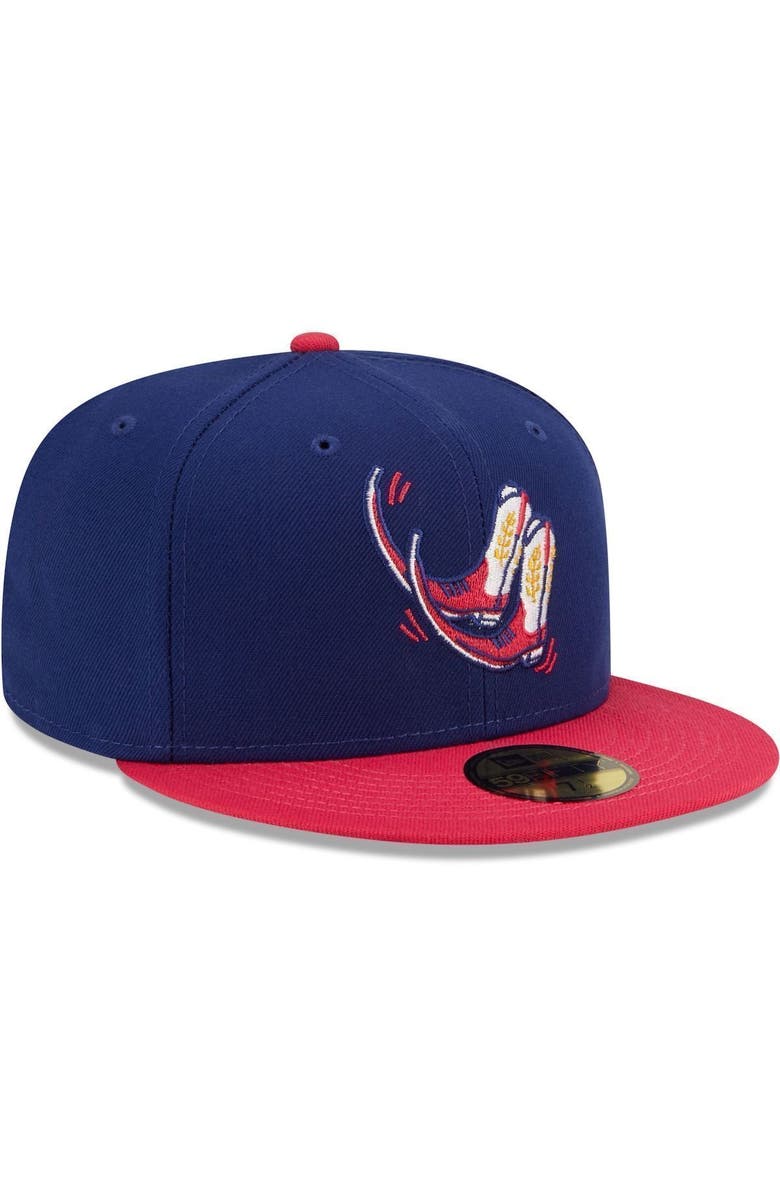 New Era Men's New Era Navy/Coral Pointy Boots de Amarillo Copa De La Diversion 59FIFTY Fitted Hat, Alternate, color, Navy