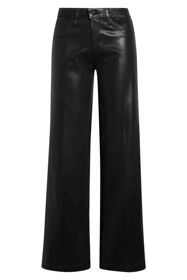 Scottie High Waist Coated Wide Leg Jeans, Main, color, NOIR COATED