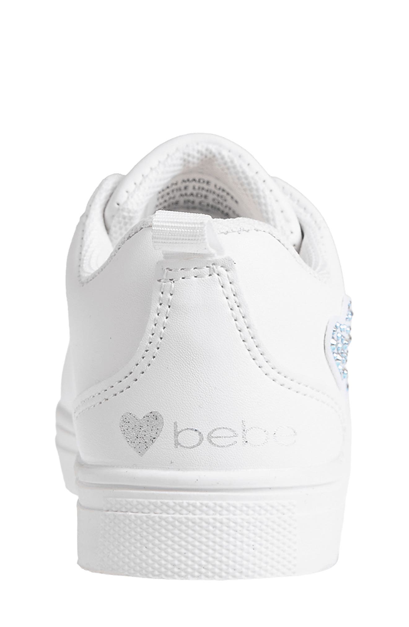 bebe Kids' Heart Sneaker, Alternate, color, 