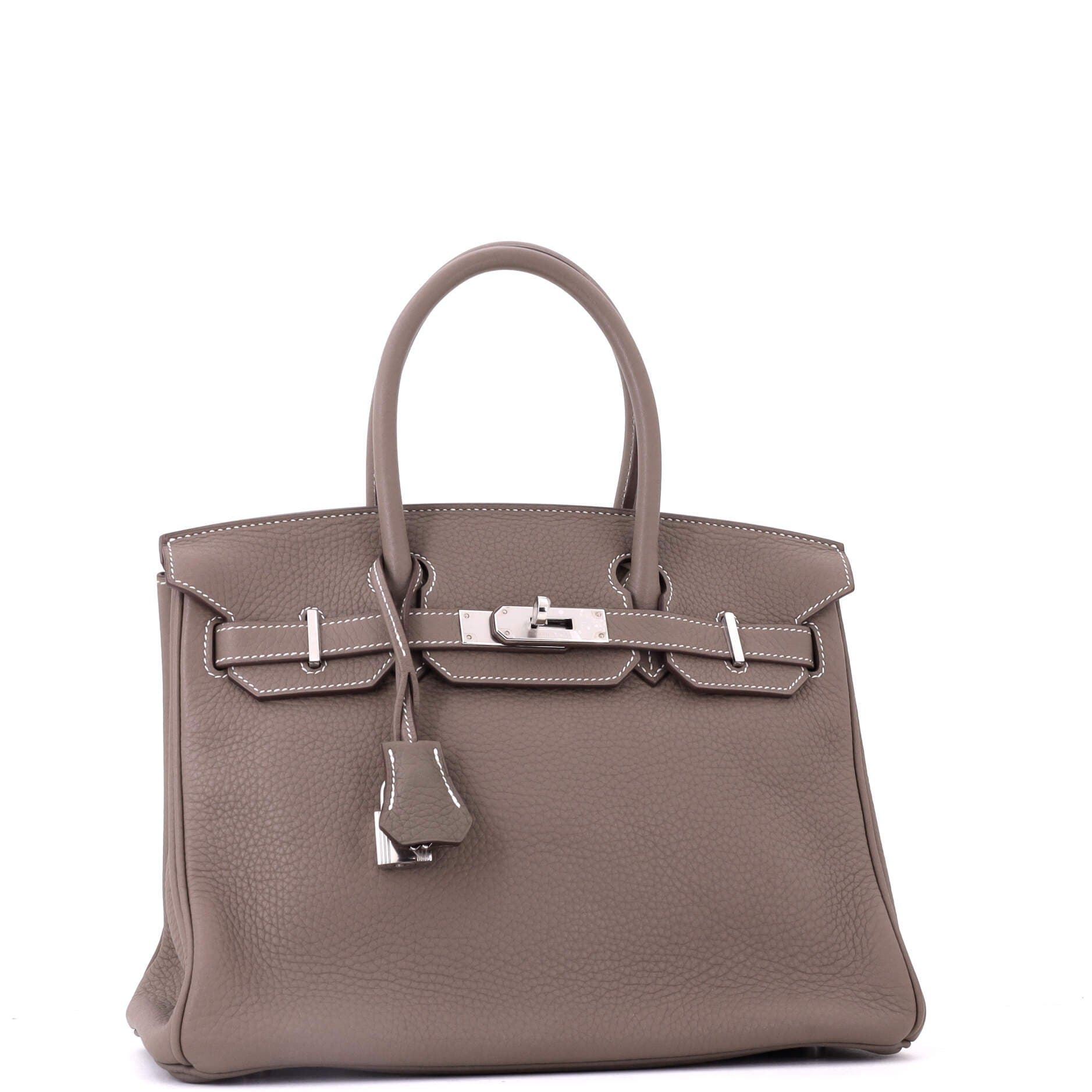 Birkin Handbag Grey Clemence with Palladium Hardware 30, Alternate, color, Grey