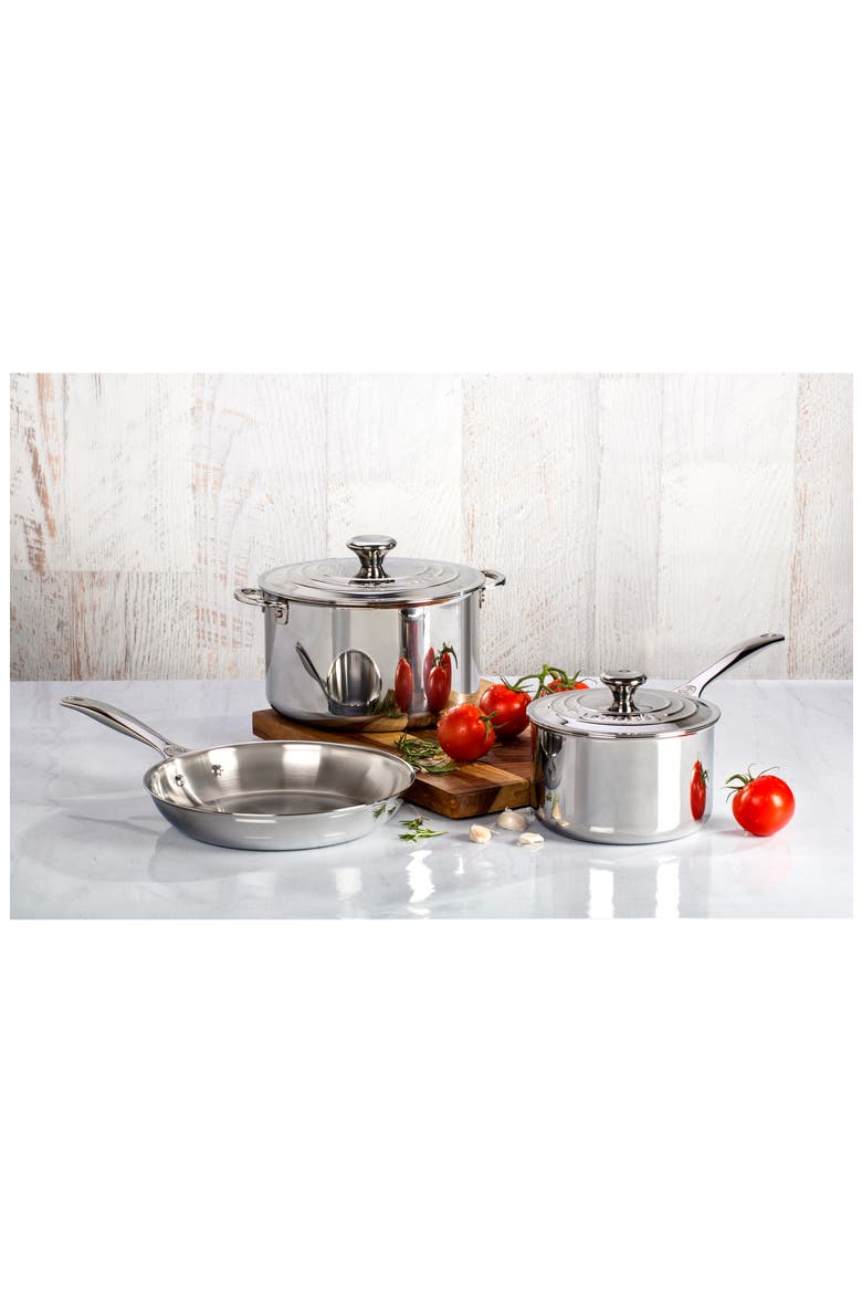 5-Piece Stainless Steel Cookware Set, Alternate, color, STANLESS STEEL