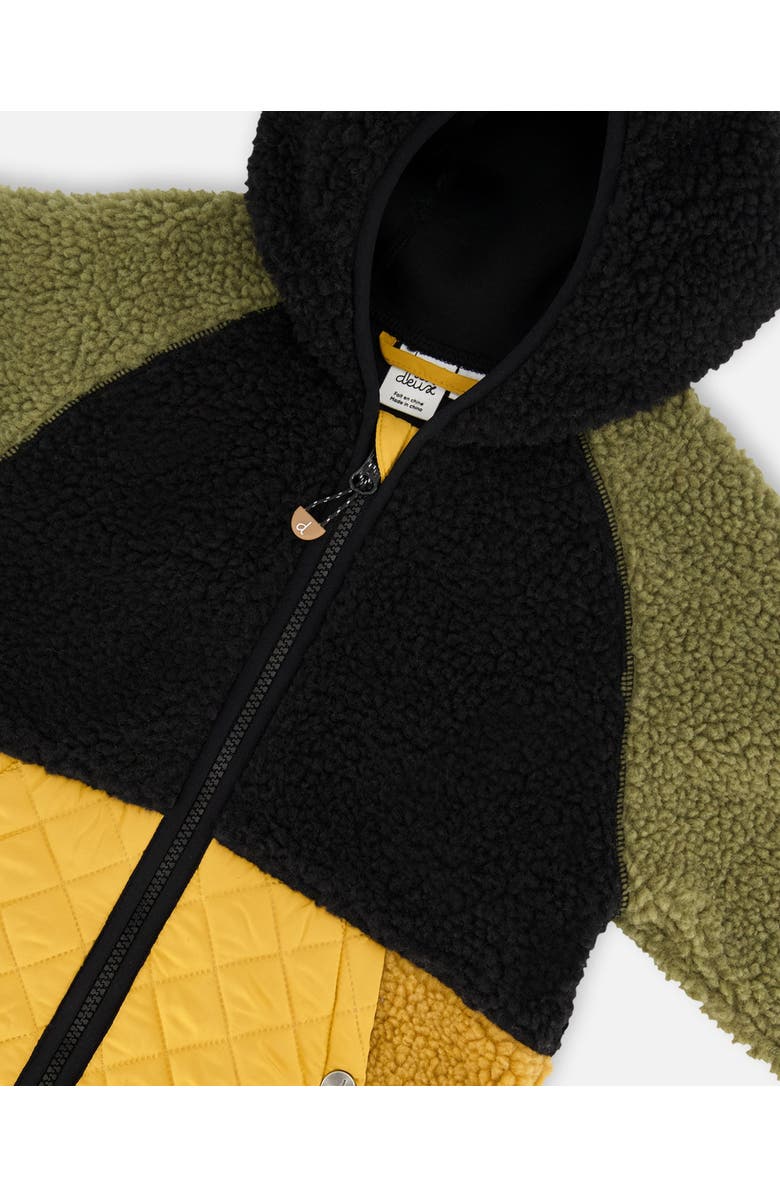 Deux par Deux Little Boy's Mid-Season Colorblock Jacket Black, Tan, And Olive Green, Alternate, color, 