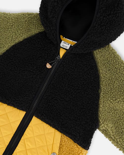 Deux Par Deux Little Boy's Mid-season Colorblock Jacket Black, Tan, And Olive Green In Black, Tan, And Olive Green