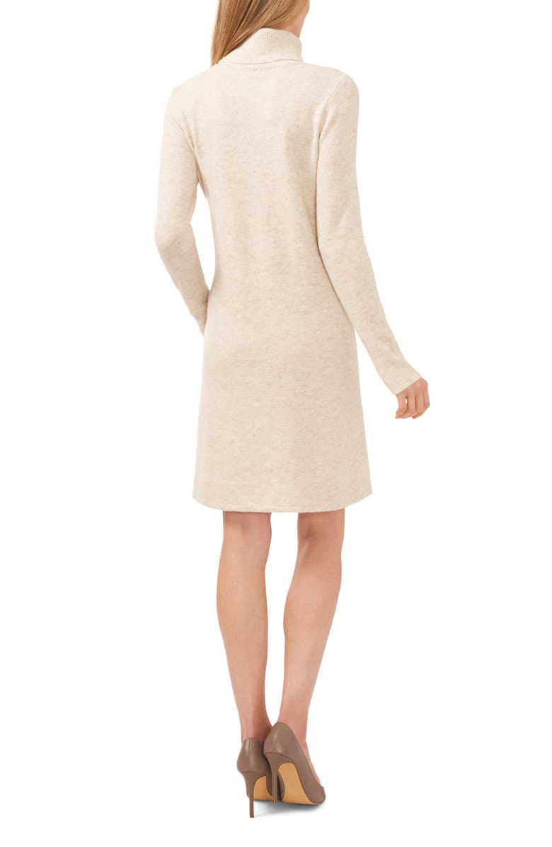 CeCe Turtleneck Long Sleeve Sweater Dress, Alternate, color, Malted White