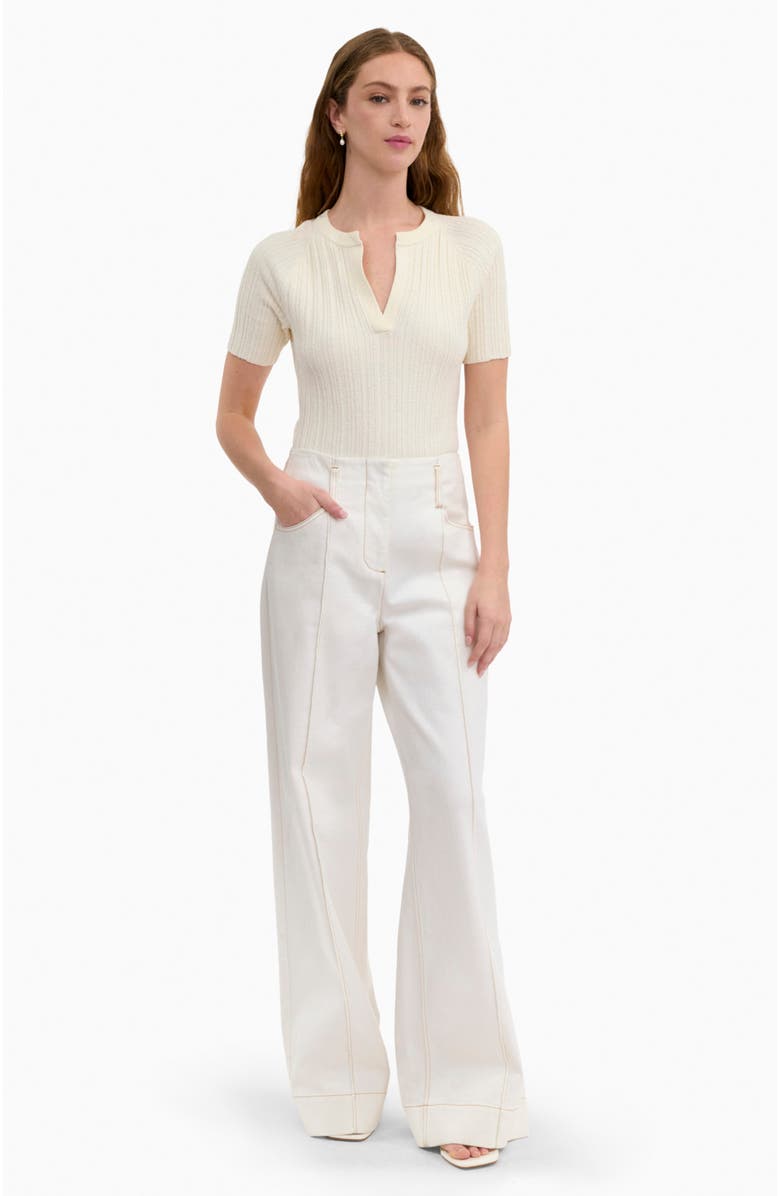 Rebecca Taylor Boucle Knit Sweater, Main, color, Ivory