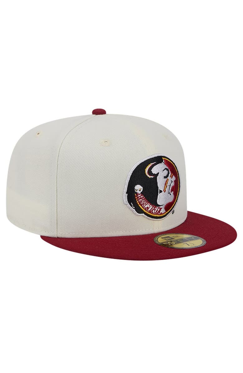 New Era Men's New Era Florida State Seminoles Chrome White Vintage 59FIFTY Fitted Hat, Alternate, color, 