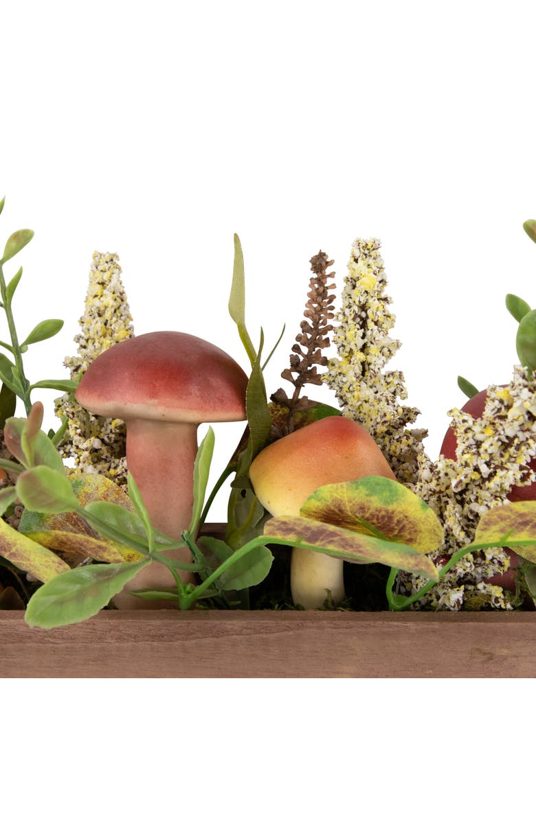 Northlight Mushroom and Foliage Wooden Box Artificial Fall Harvest Hanging Arrangement - 19", Alternate, color, 