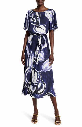 NIC+ZOE Watercolor Vines Jeni Tie Waist Dress