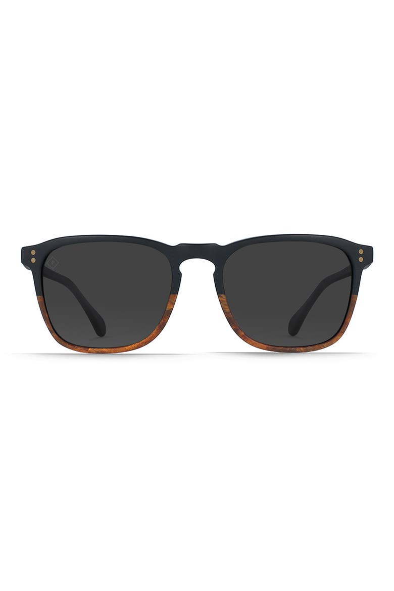 Wiley 54mm Polarized Square Sunglasses, Main, color, BURLWOOD/ BLACK POLAR