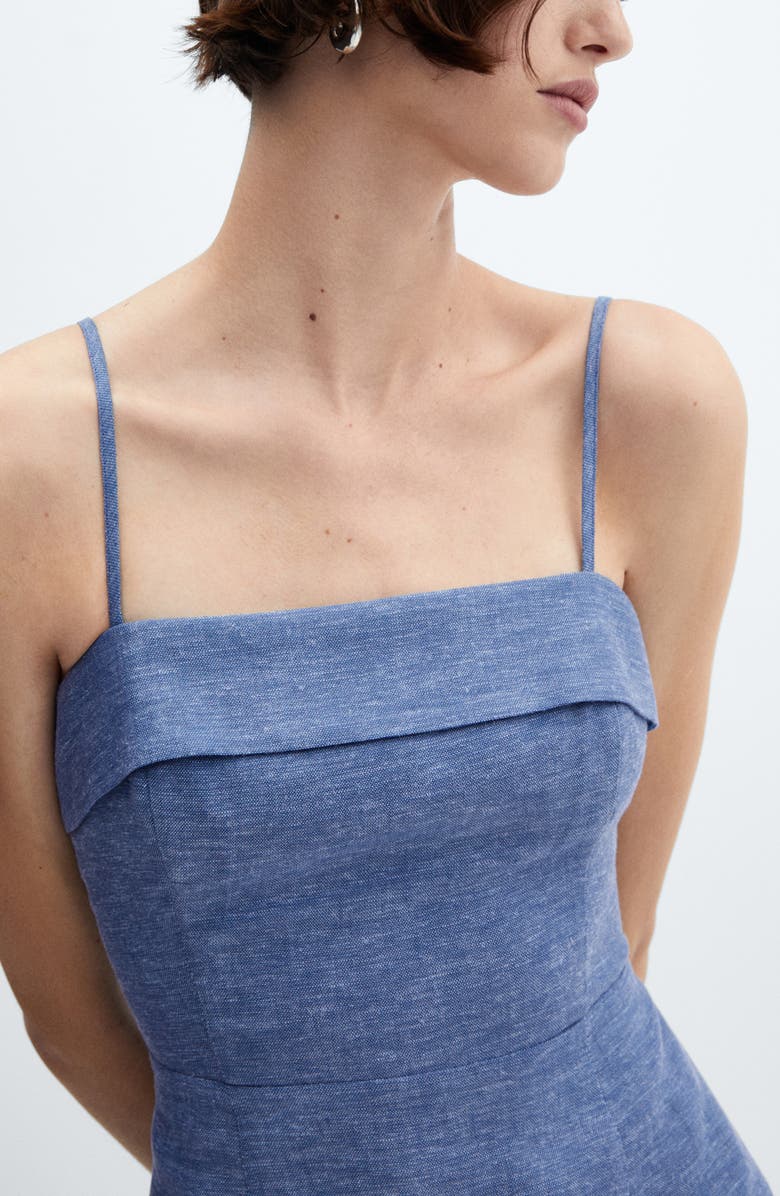 MANGO Linen Blend Midi Dress, Alternate, color,