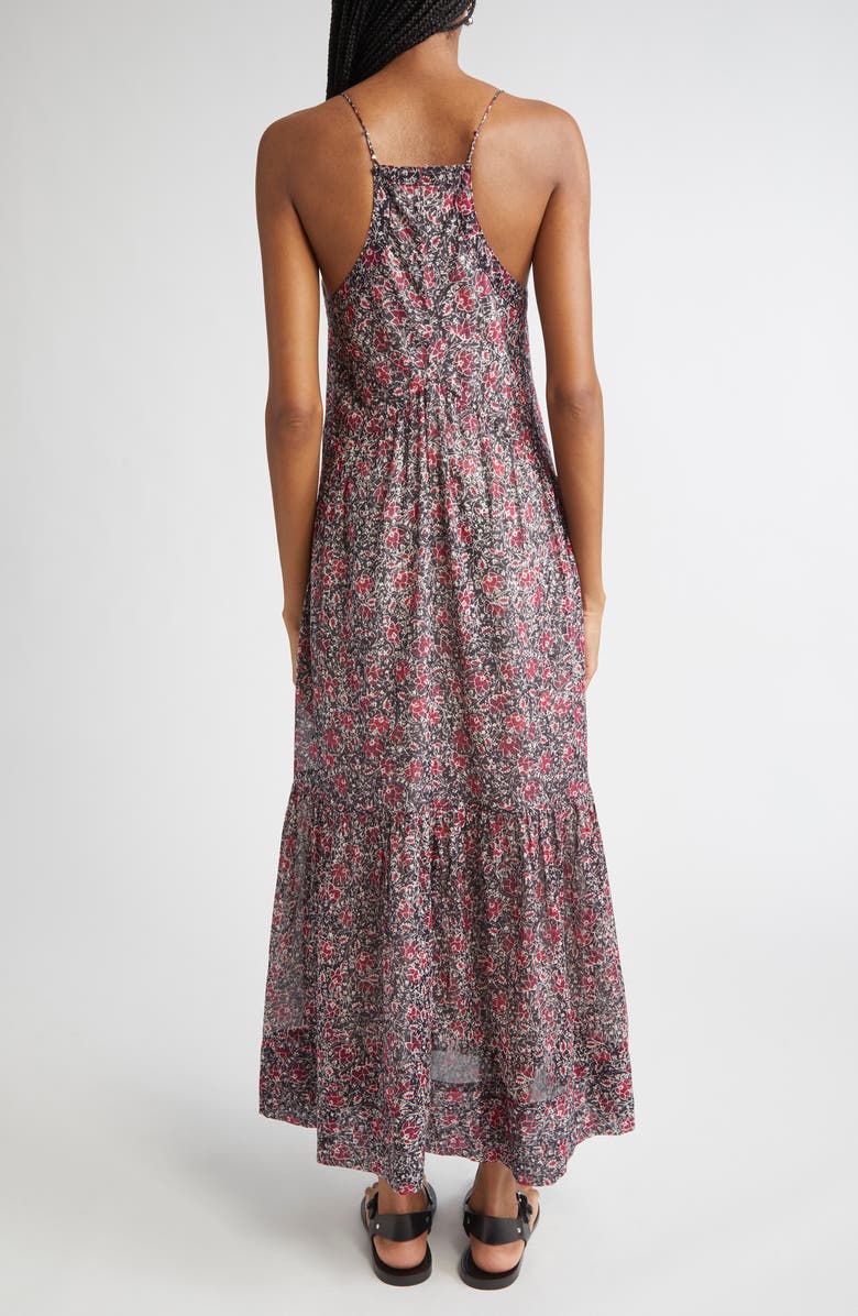 Isabel Marant Étoile Sabba Tiered Cotton Maxi Dress, Alternate, color, Crushed Berry