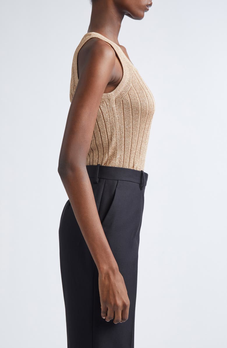 TOM FORD Metallic Rib Tank Top, Alternate, color, Jb212 Beige Pink
