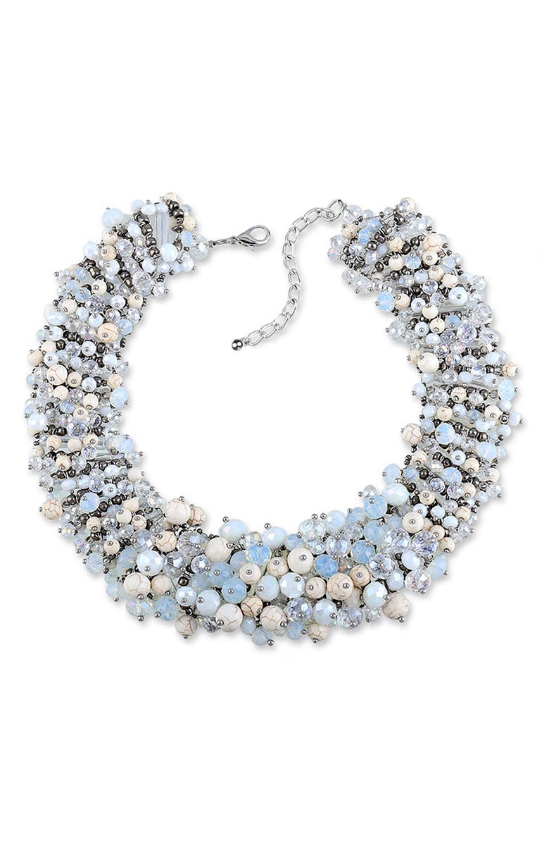 EYE CANDY LOS ANGELES Pastel Beaded Statement Collar Necklace, Main, color, 