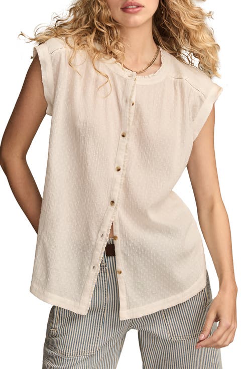 Clip Dot Cotton Button-Up Shirt