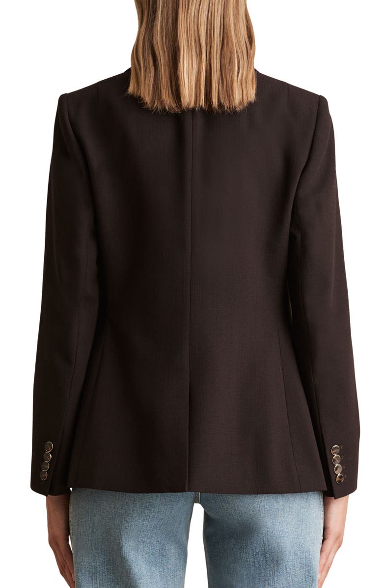 Reiss Lia Double Breasted Wool Blend Blazer, Alternate, color, Chocolate Brown