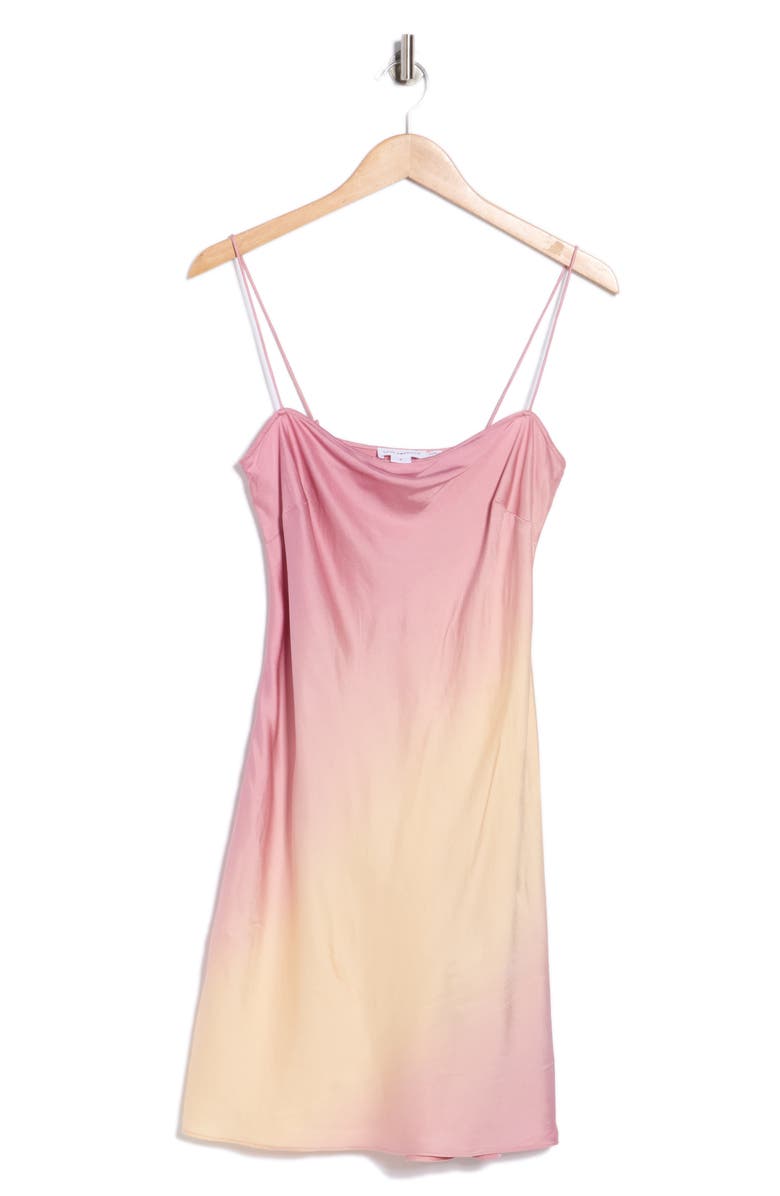 Good American Ombré Satin Minidress, Main, color, Sunset Gradient004
