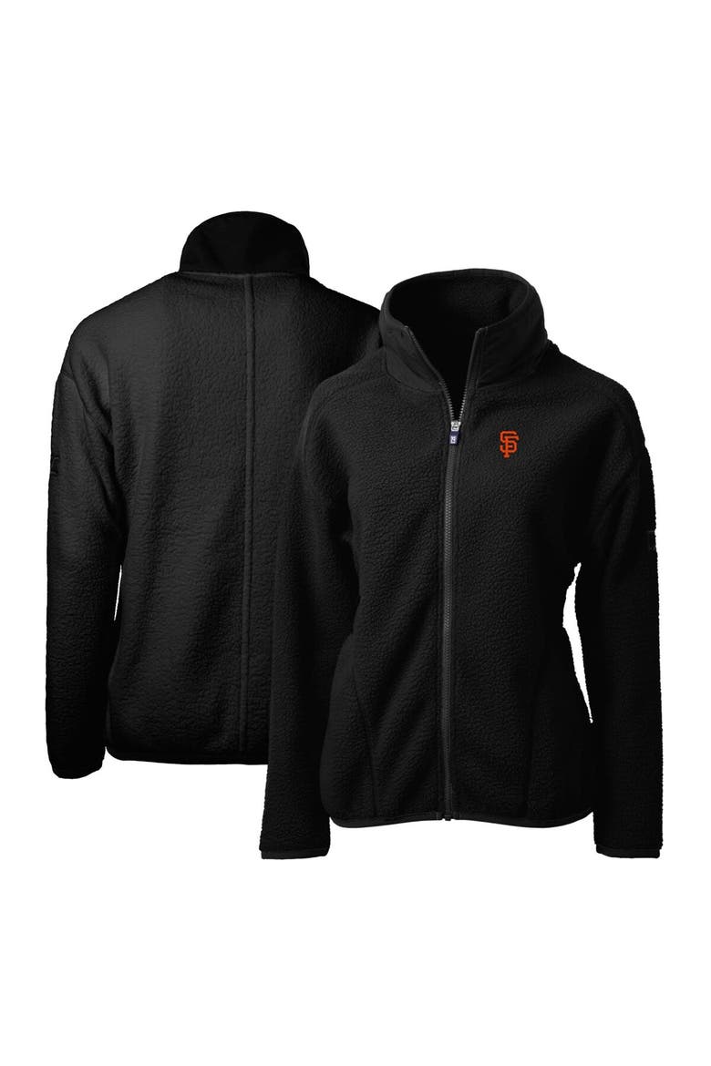 Women's Cutter & Buck Black San Francisco Giants Cascade Eco Sherpa Fleece Full-Zip Jacket, Alternate, color, Black