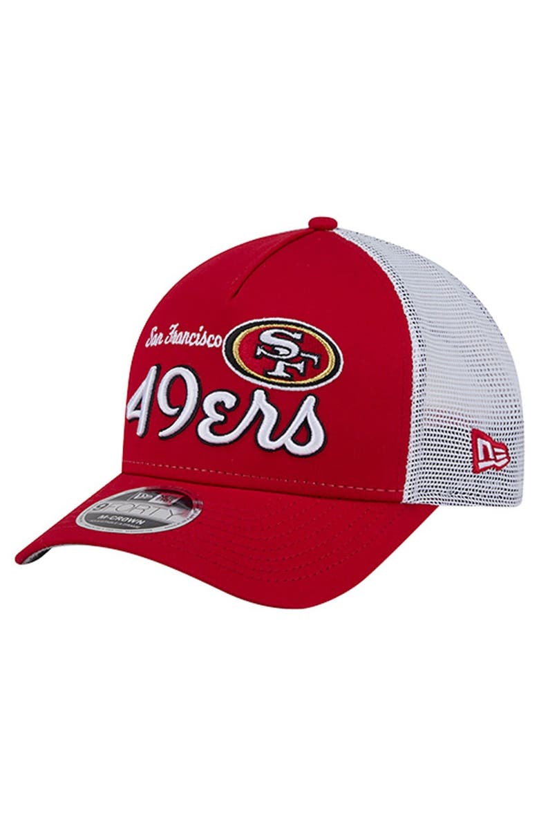 New Era Men
s New Era  Scarlet San Francisco 49ers Side Lines 9FORTY Adjustable Hat, Main, color, Scarlet