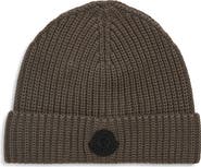 Moncler Logo Patch Cotton Rib Beanie