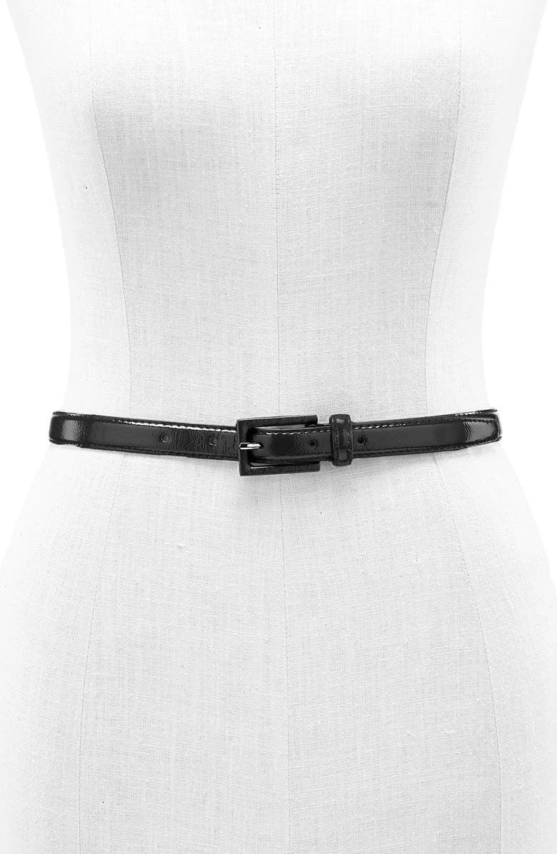 Another Line Skinny Patent Belt with Covered Buckle, Main, color, 