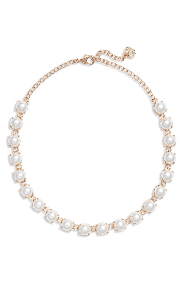 Rachel Parcell Simulated Pearl Collar Necklace, Main, color, 