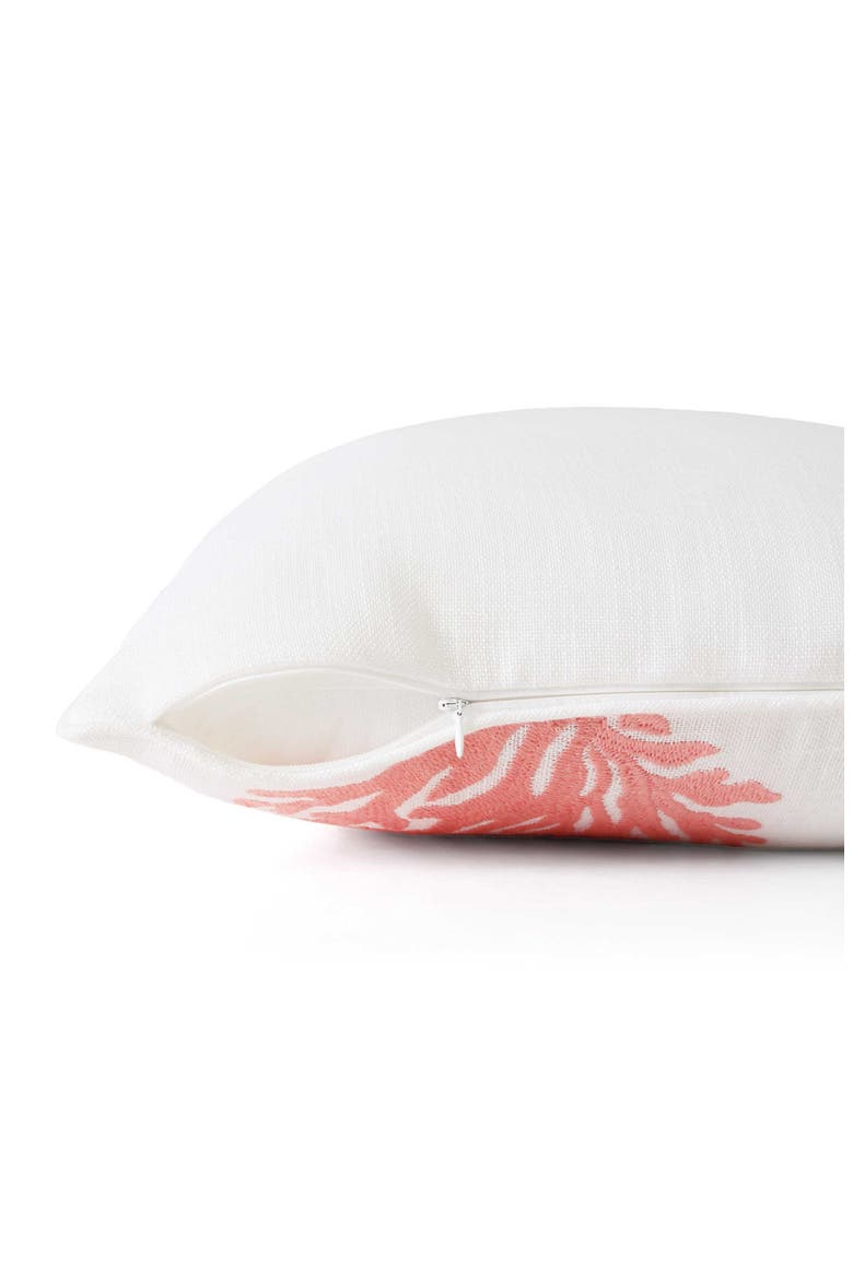 Coral Island Square Throw Pillow, Alternate, color, LIGHT CORAL
