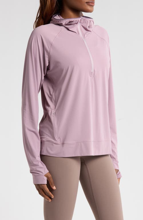 Helly Hansen Shine Solen Sun Half-zip Hoodie In Purple Clay