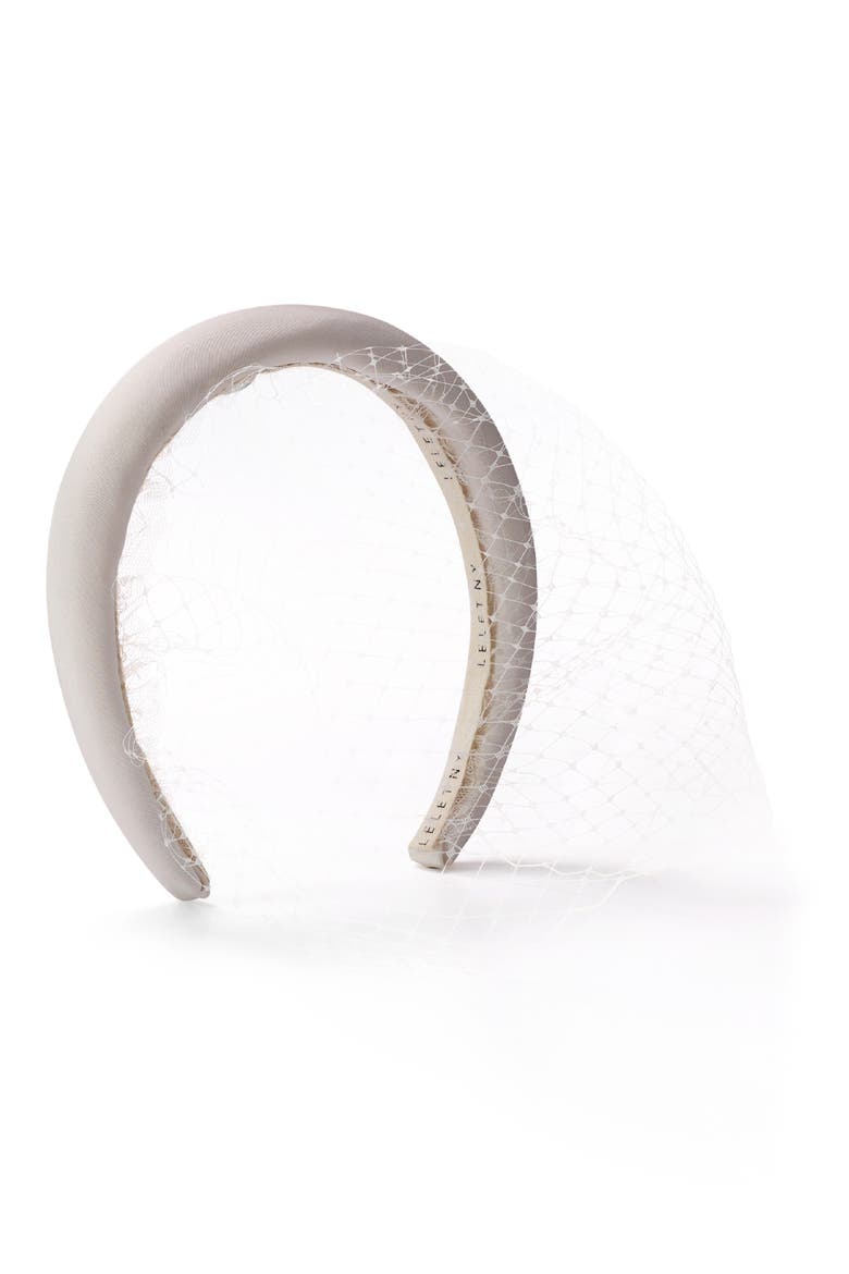 Robyn Silk Blusher Veil Headband, Main, color, IVORY