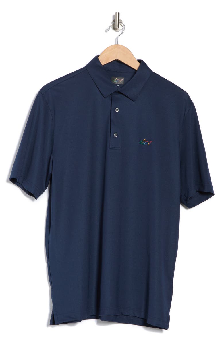 Greg Norman Oyster Piqué Performance Polo, Alternate, color, Navy