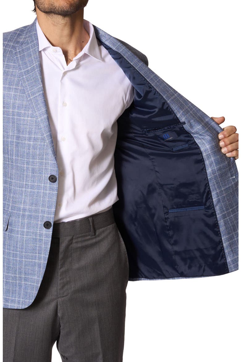 Plaid Wool & Silk Blend Sport Coat, Alternate, color, LIGHT BLUE