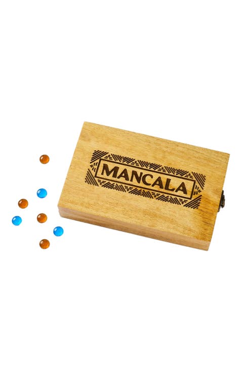 Mancala Wooden Game Set - Hand Carved Mango Wood