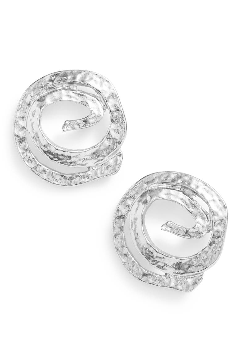 Circular Statement Earrings, Main, color, SILVER