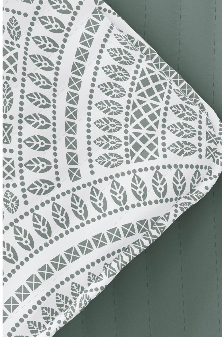 All Season Scalloped 3-Piece Down Alternative Reversible Quilt Set, Alternate, color, EUCALYPTUS