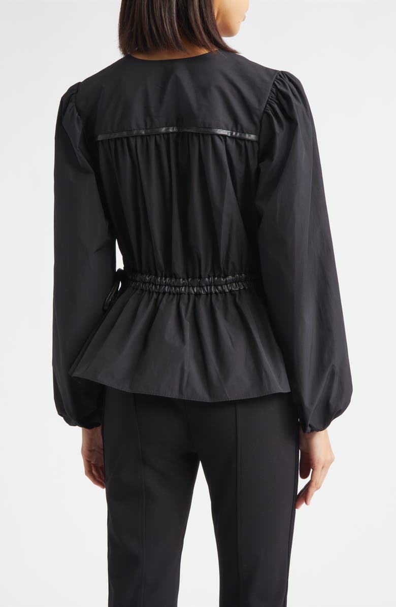 Derek Lam 10 Crosby Dominica Surplice Peplum Top, Alternate, color, Black
