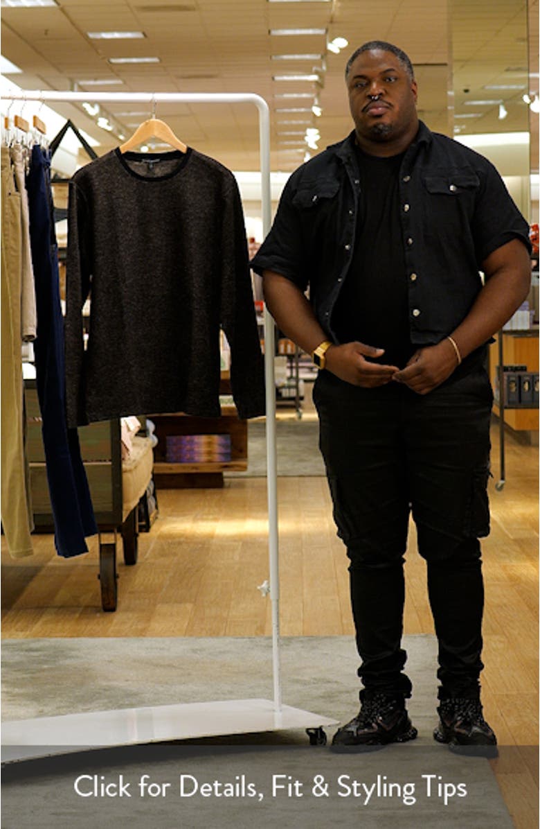 Emmanuel Long Sleeve Cotton & Wool Crewneck T-Shirt, sales video thumbnail