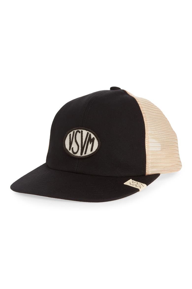 Goodyear II Logo Trucker Hat, Main, color, BLACK