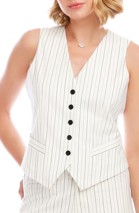 Stripe Cotton Blend Vest
