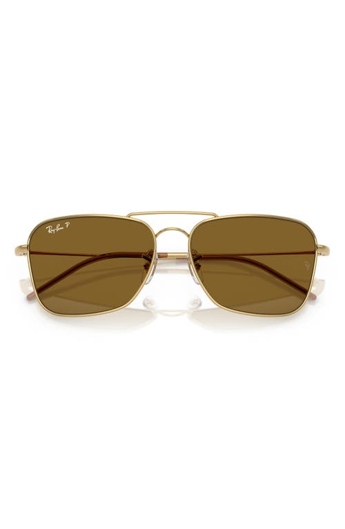 Ray Ban Square-frame Sunglasses In Gold Flash