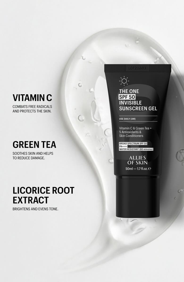 ALLIES OF SKIN The One SPF 50 Invisible Gel Sunscreen, Alternate, color,