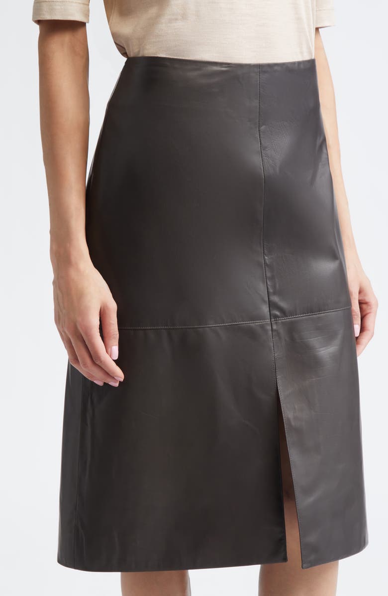 PARTOW Broome Leather Skirt, Alternate, color, Charcoal