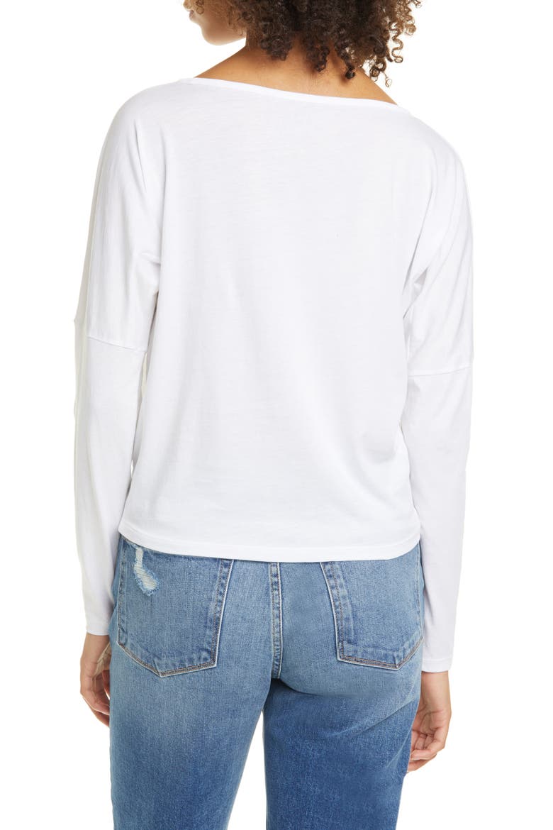 Long Sleeve Pima Cotton Tee, Alternate, color, BLANC