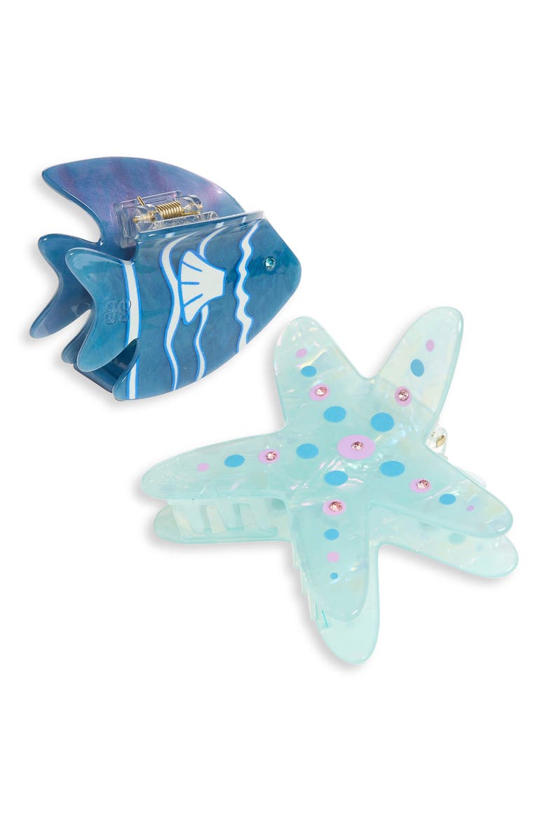 Tide Pool Set of 2 Claw Clips, Main, color, BLUE