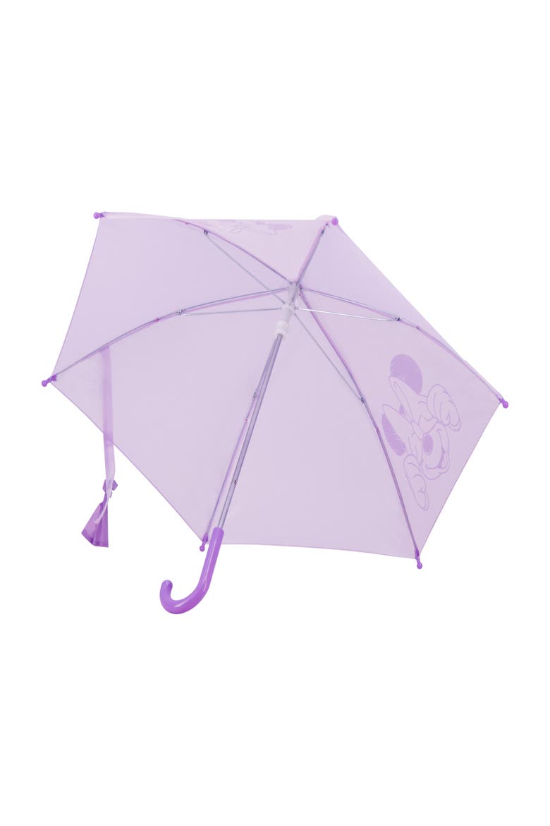 Girls' Minnie Mouse Lilac Umbrella with Bow Tie Wrap, Alternate, color, LILAC