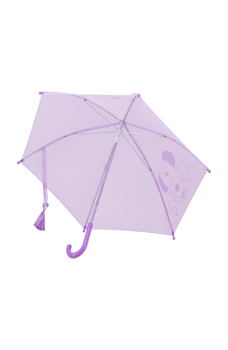 Disney Girls' Minnie Mouse Lilac Umbrella with Bow Tie Wrap, Alternate, color, Lilac