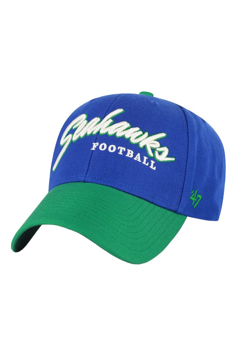 Men's '47  Royal Seattle Seahawks Throwback MVP Adjustable Hat, Alternate, color, Royal