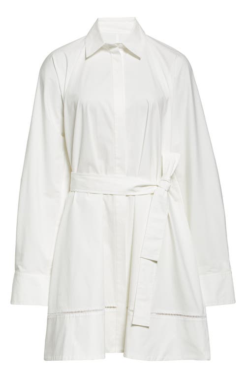 Proenza Schouler Sammy Long Sleeve Belted Stretch Cotton Poplin Shirtdress