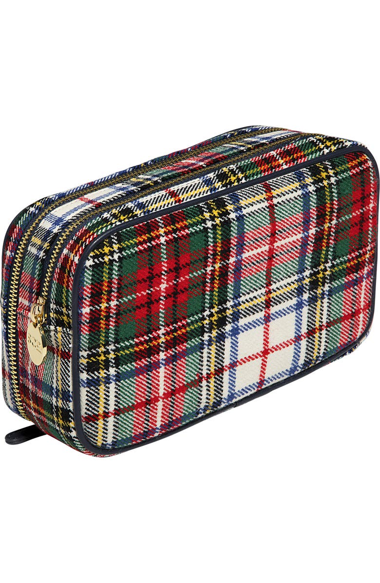Stoney Clover Lane Double Zip Plaid Pouch, Alternate, color, Plaid