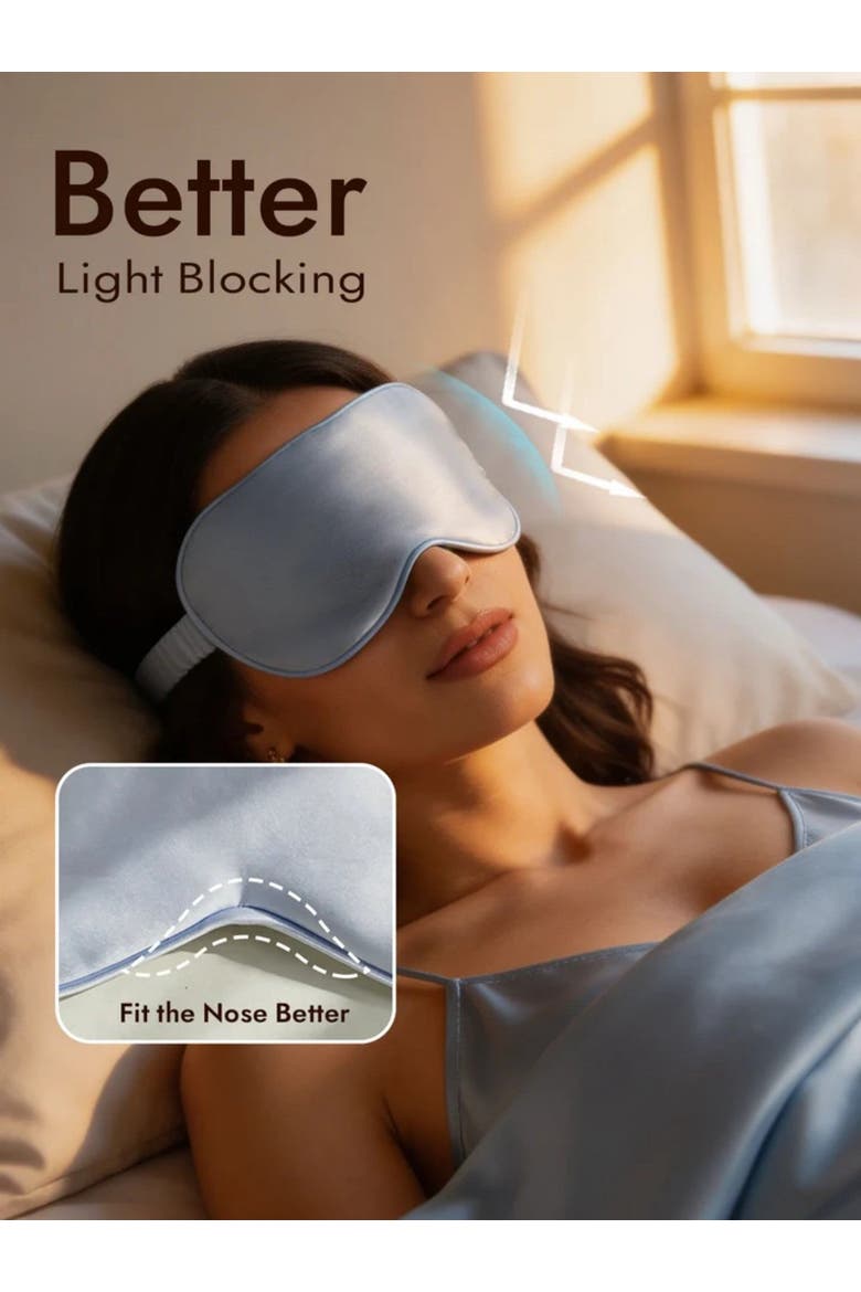Silk Eye Mask And Envelope Pouch, Alternate, color, Light Blue