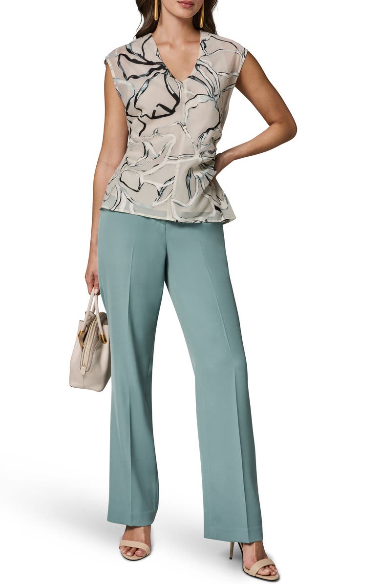 Donna Karan New York Swirl Print Burnout Sleeveless Knit Top, Alternate, color, 