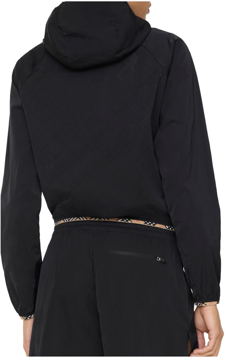 Burberry Stretch Nylon Hooded Jacket, Main, color, Black